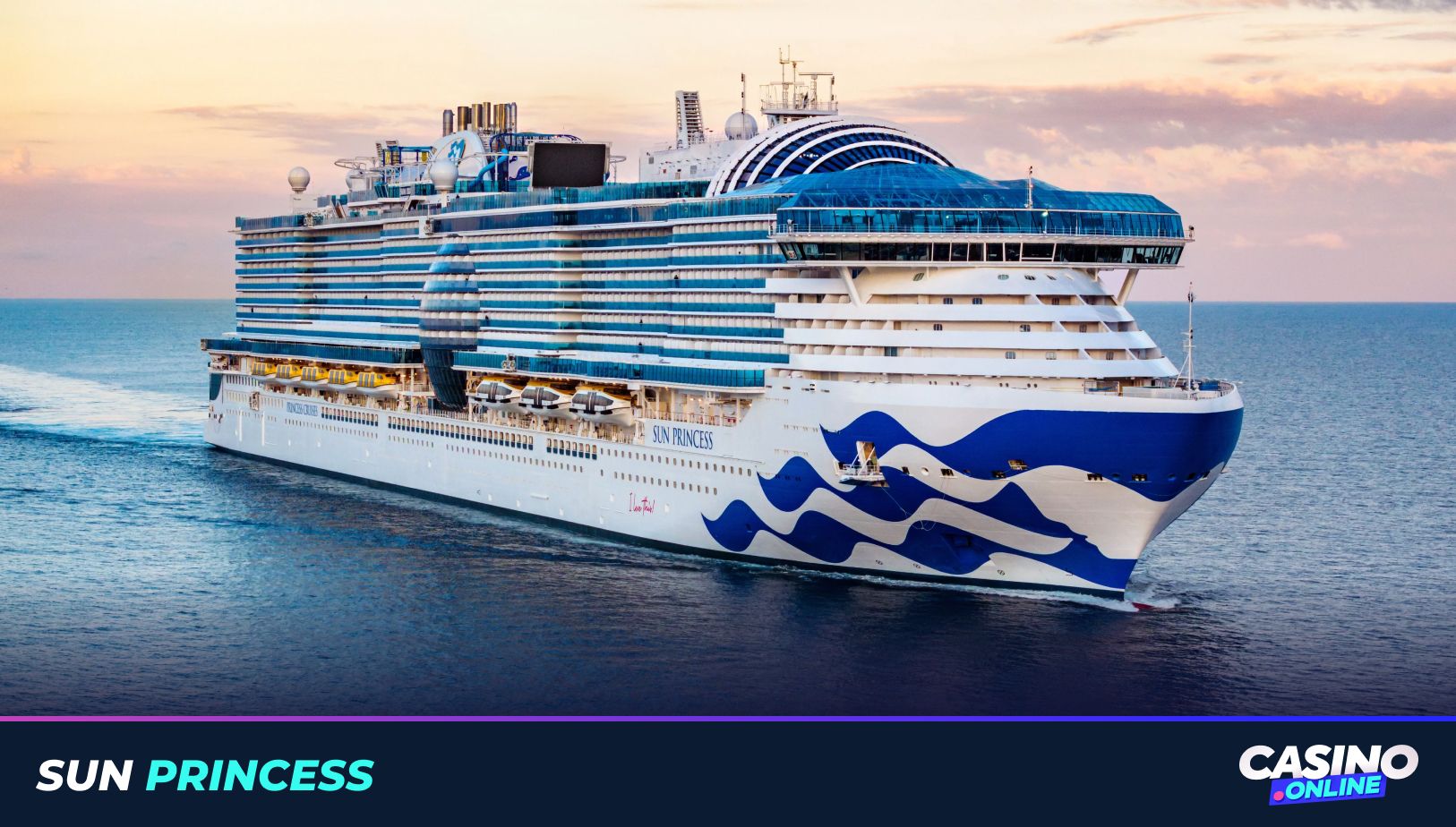Sun Princess cruise ship at sea, a top non-smoking casino cruise choice in 2026.